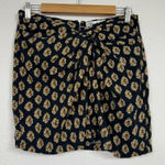 ZARA Black Twisted Front Micro Mini Skirt Womens M Gathered Printed Casual Photo 0