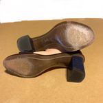 Tory Burch NAVY BLUE W/GOLD BUCKLE LEATHER SNAKESKIN-EMBOSSED HEELED SANDALS (6) Photo 10