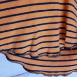 Tommy Hilfiger VTG Y2K 2002 TOMMY JEANS ORANGE NAVY STRIPE LETTUCE LEAF HEM FITTED RIBBED TEE Photo 9