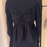 Abercrombie & Fitch Women's XS Black Long Puff Sleeve Smocked Peplum Fairy Top Photo 0