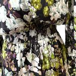 By Timo satin floral long sleeve black white green print fit and flare dress Size XS Photo 4