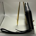 ALLSAINTS A Rare HTF Vintage All Saints Gunmetal Color Leather Zip Around Wristlet Wallet Photo 2