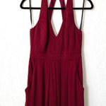 Dessy collection NWT Burgundy Backless Pleated Front Jumpsuit Size 0 Photo 2