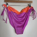 SKIMS  Pink and Orange lace swim tie bikini bottom size 4X neon orchid Photo 2