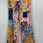 Lyn Around Patchwork Flare Pants Size Xsmall Blue Photo 0