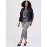 Torrid Silver Liquid Shine Metallic Crew Neck Top T Shirt 3X 22-24 NWT Photo 6