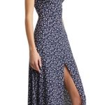 Reformation New! Baxley Midi Dress Dark Blue Photo 2