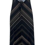 Y2K Chevron Stripe Maxi Dress Sz S Babydoll Boho ResortWear 70s Strappy Black Photo 1