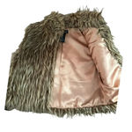 Bebe  Tan Satin Soft Faux Fur Lined Casual Vest Size Small Photo 1