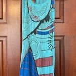 Bold print cotton blend sundress/Coverup Blue Photo 0
