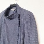 Vince Frayed Edge Scuba Moto Jacket Navy Size Medium Photo 1