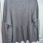NWT Yarn and Sea Peplum Long Sleeve Pleated Grey Sweatshirt Fleece Lined Size 1X Gray Photo 4