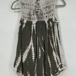 Knox Rose Boho Tank Top Green White Tie Dye Crochet Sleeveless Size S Photo 3