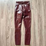 Spanx Shiny Faux Patent Leather Leggings in Ruby Size S NWT Photo 8