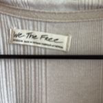 We The Free Free People  Cream Ribbed Top Collar Long Sleeve Tunic Medium Photo 2