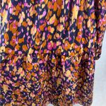 SheIn Long sleeve purple orange and pink all over print layered vneck dress size small Photo 5
