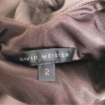 David Meister DAVID MEISTER Brown Satin Low Cut Cocktail Dress Sleeveless Bodycon Sexy Size 2 Photo 4