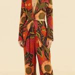 Farm Rio NWOT  Multicolor Floral Garden Cut-Out Long Blazer Size M Photo 1