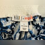 Bohemian wide leg pants Blue & white resort wear women large Photo 2