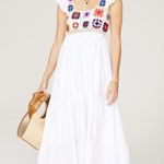 Slate + Willow White Boho Crochet Top Ruffles Flowy Midi Dress Size Medium Photo 1