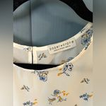 Paper Crane NWOT Baby Doll Ivory Floral Print Short Sleeve Blouse | Women’s Sz M Photo 2