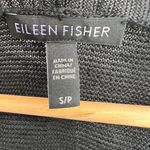 Eileen Fisher Sweater Black Organic Linen Oversized Short Sleeve Size Small Photo 3