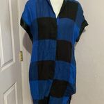 Rag and Bone Jean Cooper Plaid Blue Black Wool Silk Bend Mini Dress Button Up 0 Photo 1