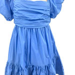 En Saison Juliet Bow Back Babydoll Dress in Blue Size Medium Photo 3