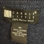 Carole Little Navy Open Front Cardigan 100% Merino Wool Blue Size M Photo 1
