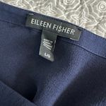 Eileen Fisher  Washable Silk Seam Panel Detail Mini Dress Navy Blue Size L Photo 4