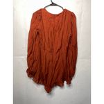 Lulus NEW  Burnt Orange Romper Flowy Boho Size Large Long Sleeve Balloon Photo 3