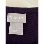 Chico's  Purple Ribbed Knit Asymmetrical Tunic Top Size 0 S Photo 3