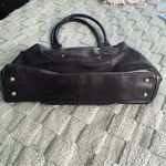 B MAKOWSKY Medium Blk Leather 2 Handle 3 Section Leopard Lining W/ Zippered Area Black Photo 14