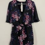 Charlotte Russe Floral Satin Romper Photo 0