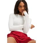 Free People New  Playing Favorites‎ White Pointelle Boat Neck Thong Bodysuit XS S Photo 2