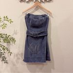 Elliatt  Selenium Denim Mini Strapless Dress with Belt in Blue Size Small NWT Photo 1