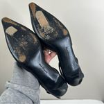 Salvatore Ferragamo Slingback Kitten Heels Womens 8.5 Black Leather Pointed Toe Photo 5