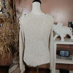 Cloud Chaser Size Small S Light Cream Knit Criss Cross Shoulders Sweater Photo 1