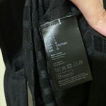 H&M NWT  black long sleeve split back tie ribbed jersey blouse, size large Photo 7