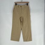 Boden Crop Linen Straight Wide Leg Trouser Tan Oatmeal Size 4 Photo 2