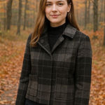 Akris Punto Crop Blazer Plaid Black Gray Jacket Size 6 / FR 38 Photo 0