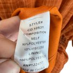 NSR Orange Plaid Long Sleeve Smocked Waist Lined Lightweight Mini Dress Size M Size M Photo 5