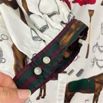 Ralph Lauren Lauren  Equestrian Print‎ Puff Sleeves Button Down Shirt Size XL Photo 3