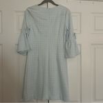 NWT Tyler Boe Sydney Jacquard Ruffle Sleeve Dress Carolina blue houndstooth Size XS Photo 5
