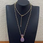 Aura Quartz Faceted Oil Perfume Bottle Pendant Beaded Necklace 20.9g Photo 3