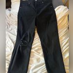 EXPRESS  black distressed jeans slim super high rise. Women’s size 14 Short Photo 0