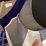 Oasis 100% Silk cocoon mini dress by  ,abstract print in blue/gray/cream, M Photo 13