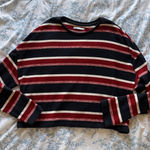 Red and Blue Striped Sweater Size L Photo 0