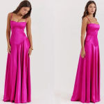 House Of CB  'Anabella'‎ Fuchsia Lace Up Maxi Dress NWOT size S Photo 1