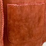 VTG Suede Blazer 6 Hippie Boho Crochet Trim Rust Brown Western Gypsy Festival Photo 4
